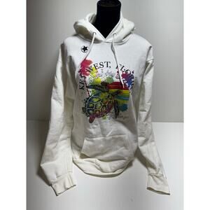 Key West Florida Turtle Graphic Hoodie Sweatshirt Women’s White Sz M Heavy